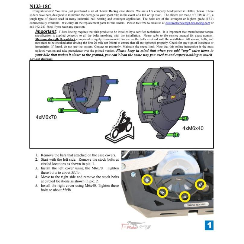 T-Rex Racing G310R 2017-2024 エンジンケースカバー N133-18Cの画像
