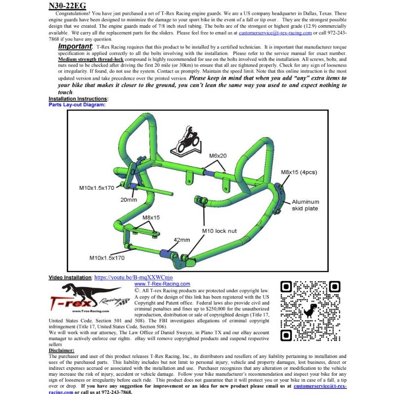 T-Rex Racing モンキー 2022-2025 エンジンガード クラッシュケージ