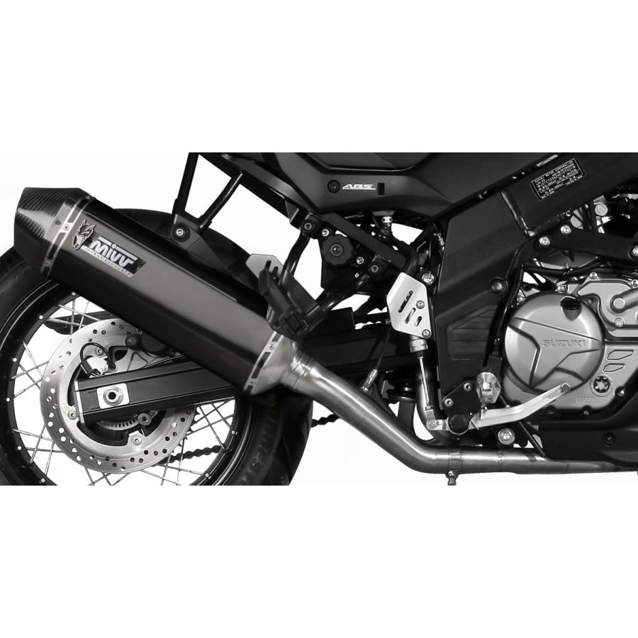 Mivv Exhaust V-Strom650 2017-2024 スリップオン(触媒なし) SPEED EDGE BLACK ステンブラック S.049.LRB 車、バイク、自転車-スリップオンマフラー-マフラー