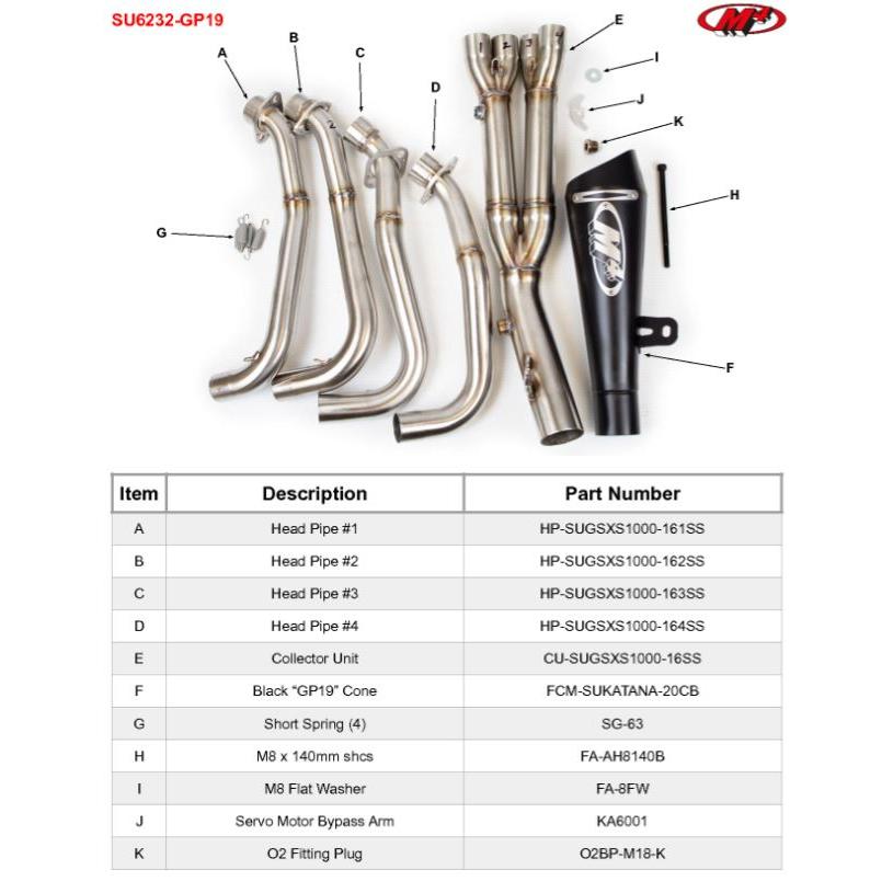 M4 Exhaust Katana 2020-2024 フルエキ GP19 ブラック SU6232-GP19