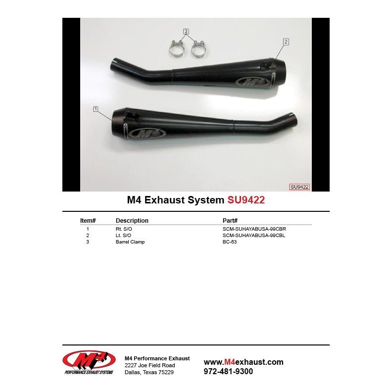 M4 Exhaust SUZUKI Hayabusa 02-07 Dualスリップオン GP-Retro Drag