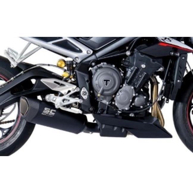 SCプロジェクト STREET TRIPLE RS 2017-2018 SC1-R スリップオン マットブラック チタン/カーボンエンド T18B-93MB
