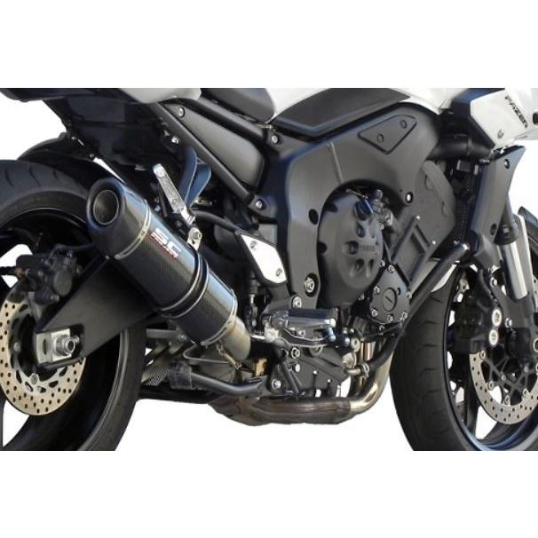 SC事業計画 FZ1 06-13 オーバルショートチタン/カーボンエンドテイルカバー付き添い人スリップオン Y03-01T マフラー-車、バイク、自転車