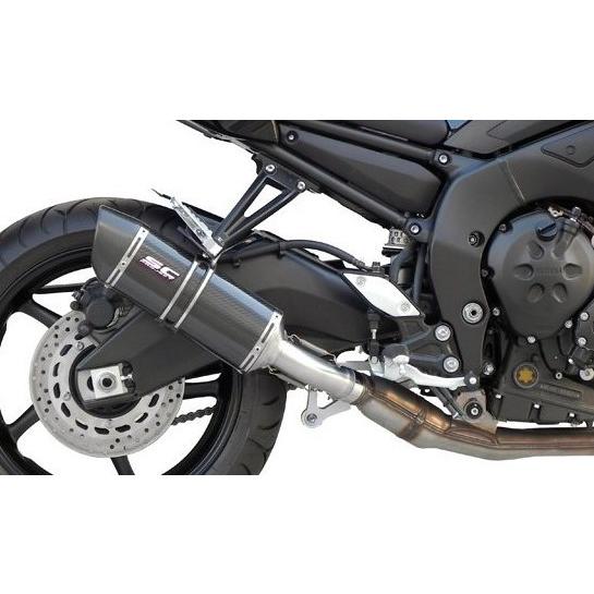 SC事業計画 Yamaha FAZER8 2010-2015 オーバルえり巻き スリップオン 炭素/カーボンエンドテイルカバー付き添い人 Y10-12C バイク-車、バイク、自転車