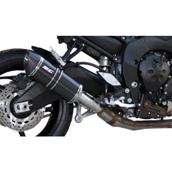 SC事業計画 Yamaha FAZER8 2010-2015 オーバルえり巻き スリップオン 炭素/カーボンエンドテイルカバー付き添い人 Y10-12C バイク-マフラー-車、バイク、自転車