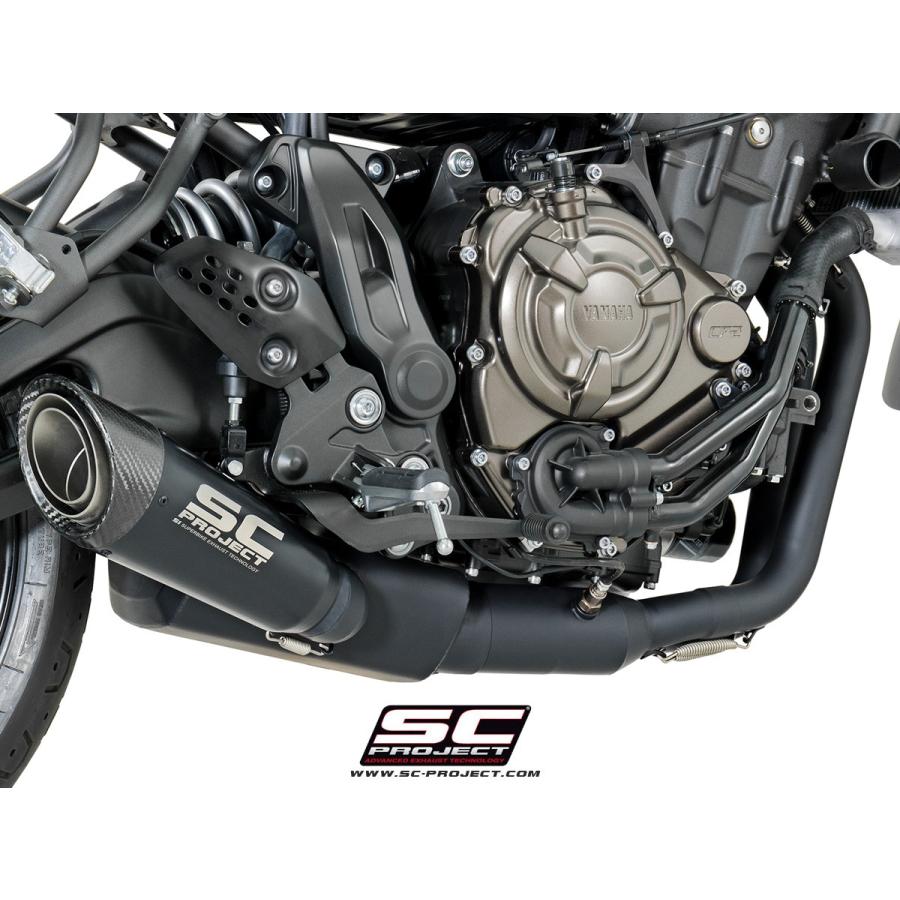 SCプロジェクト Yamaha MT-07 17-20 フルエキゾーストシステム 2-1 \u0026 S1サイレンサー “ブラックエディション” Y27A-C41MB