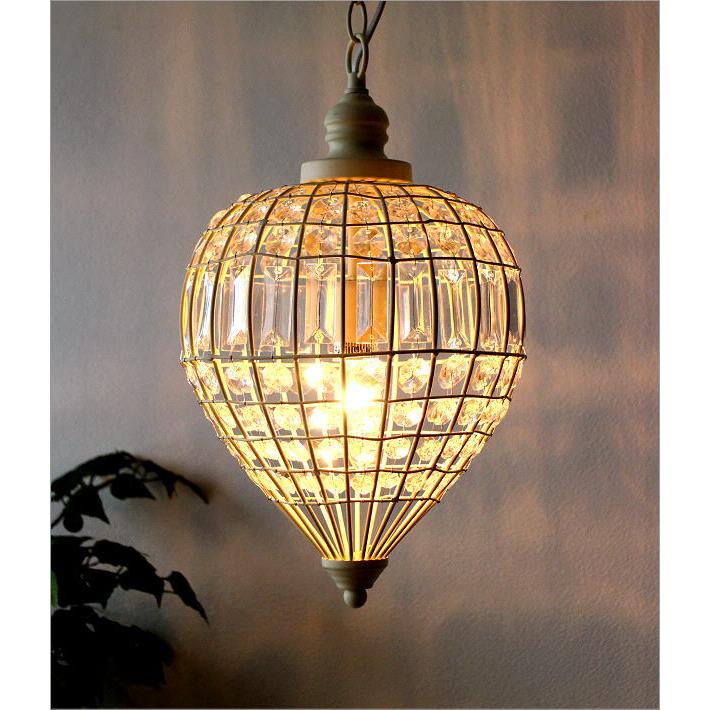 アンティーク調　クリスタルペンダントライト 一個 クリスタルペンダントライト 1灯「Clarity」Gold（φ160×H230mm） | EL