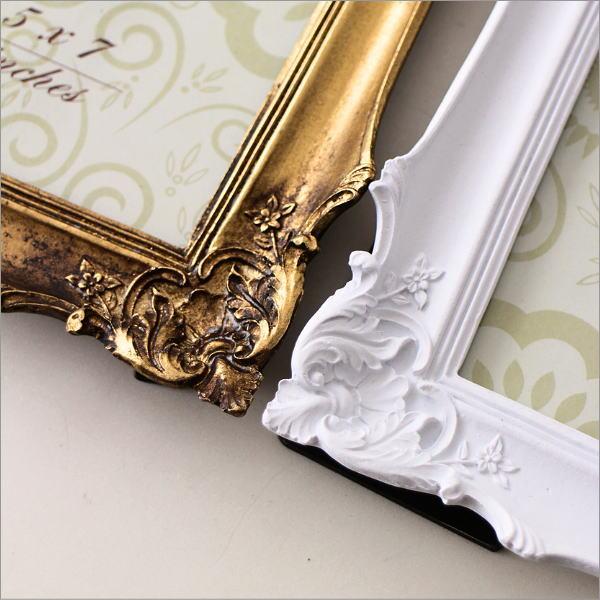 フォトフレーム 写真立て 卓上 壁掛け 2L アンティーク ゴールド