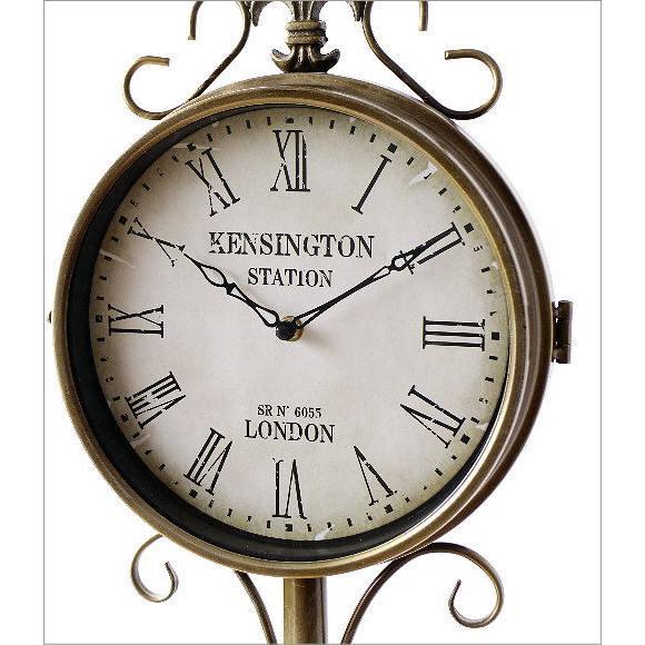 両面時計 おしゃれ ダブルフェイス 時計 スタンド型 アンティーク