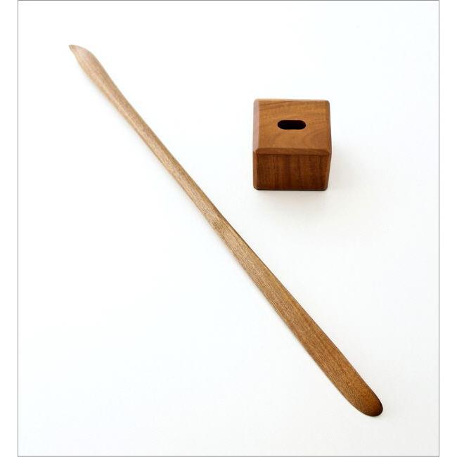 靴べら ロング 木製 スタンド付き おしゃれ 70cm シューホーン バード