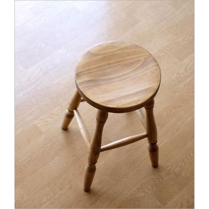スツール 木製 丸 丸椅子 おしゃれ キッチン パイン材 無垢 天然
