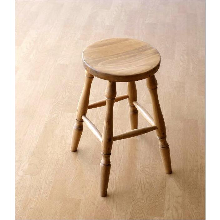 スツール 木製 丸 丸椅子 おしゃれ キッチン パイン材 無垢 天然