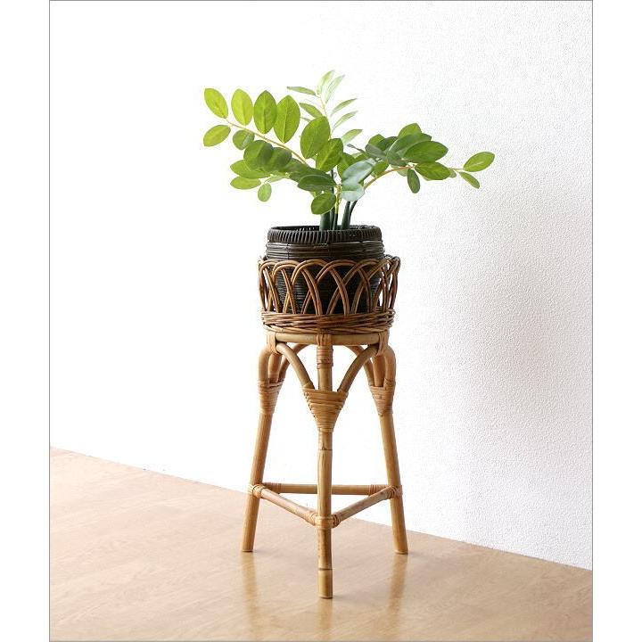 フラワースタンド 花台 ラタン おしゃれ 室内 ナチュラル 和風