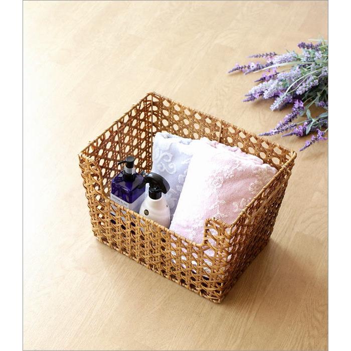 かご カゴ バスケット スタッキング おしゃれ スクエア 編みかご 収納