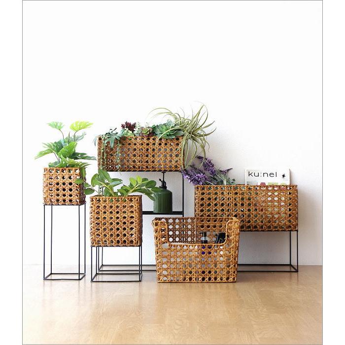 かご カゴ バスケット スタッキング おしゃれ スクエア 編みかご 収納