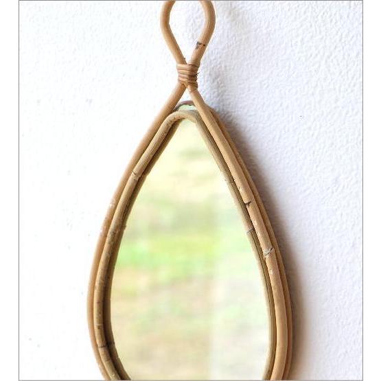 鏡 壁掛けミラー ラタン 籐 おしゃれ ウォールミラー ナチュラル