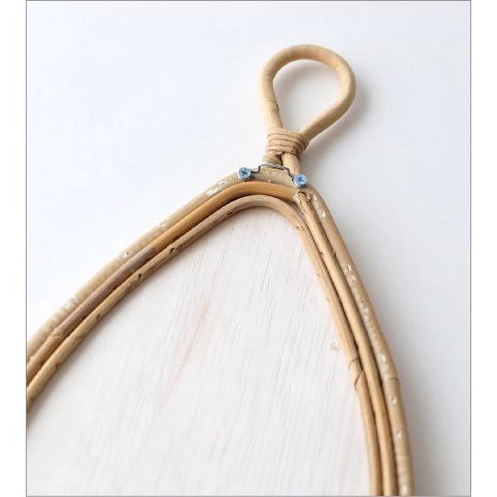 鏡 壁掛けミラー ラタン 籐 おしゃれ ウォールミラー ナチュラル