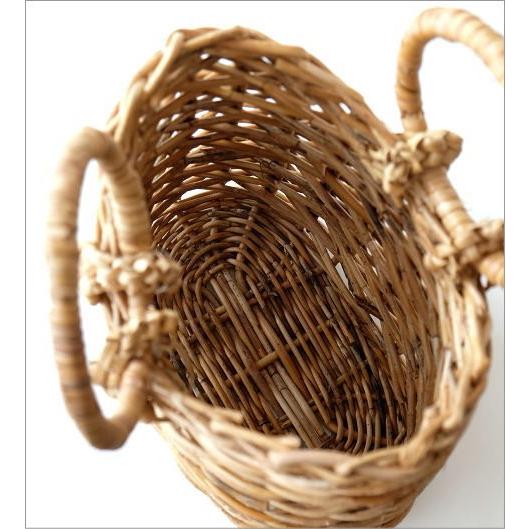 かご カゴ バスケット 小物入れ 収納 ラタン 編みかご 持ち手付き