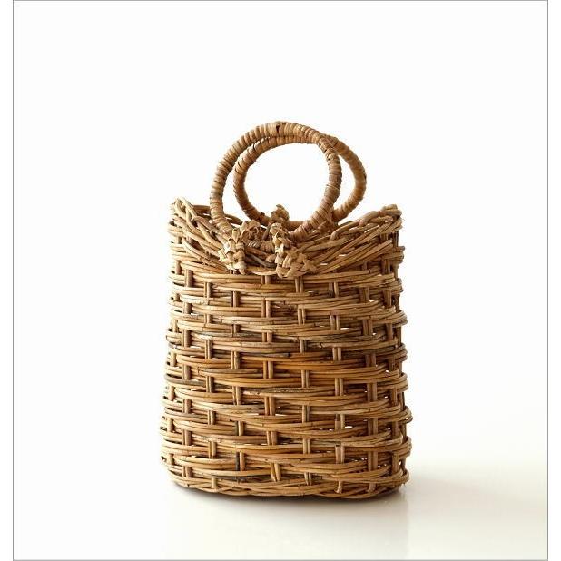 かご カゴ バスケット 小物入れ 収納 ラタン 編みかご 持ち手付き