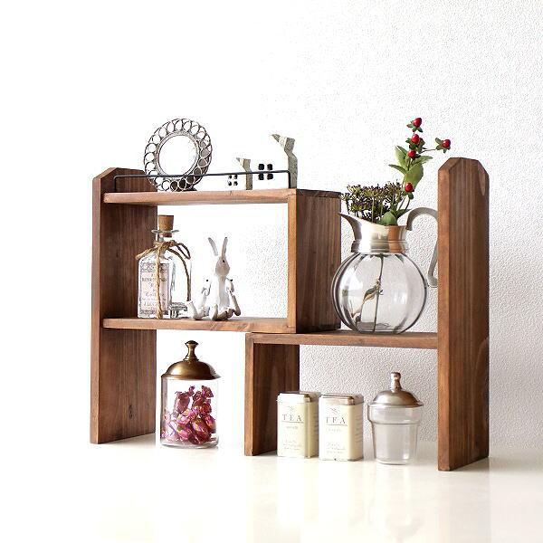 棚 ラック シェルフ 木製 卓上 収納 スパイスラック おしゃれ ウッドラック ナチュラル カントリー キッチン 飾り棚 調味
