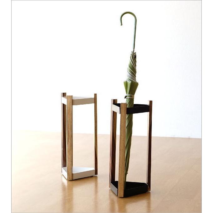 傘立て 傘たて 傘立 おしゃれ 木製 アイアン 三角形 デザイン シンプル スタイリッシュ 黒 白 ブラック ホワイト アイアンとウッドの傘立て カラー Cle8401 ギギリビング 通販 Yahoo ショッピング