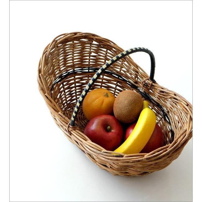 かご カゴ バスケット 収納 ラタン アラログ 持ち手付き ナチュラル