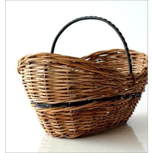 かご カゴ バスケット 収納 ラタン アラログ 持ち手付き ナチュラル