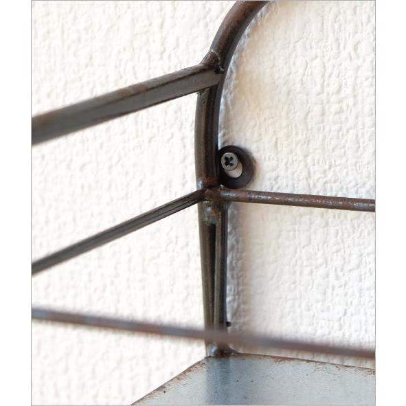 ウォールシェルフ 3段 アンティーク アイアン キッチン 収納棚