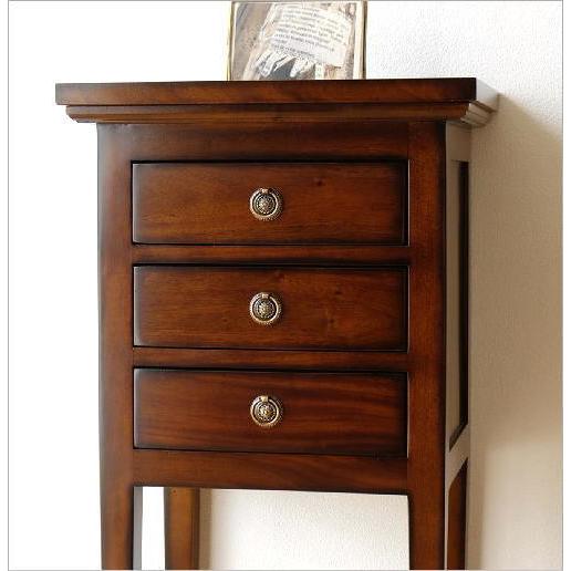 チェスト 花台 スリム マホガニー 無垢 玄関 引き出し コンソール