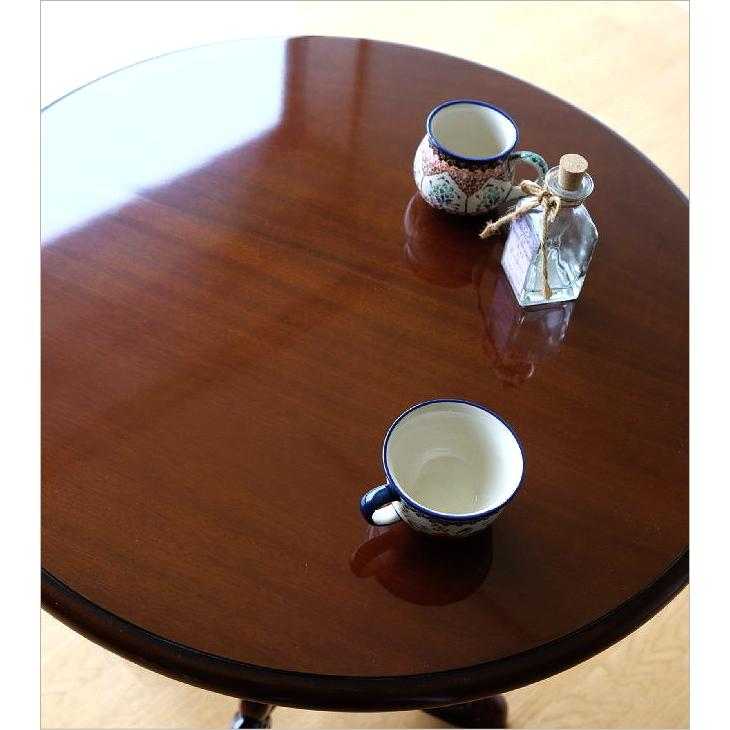 丸テーブル アンティーク カフェテーブル 無垢材 直径70cm 完成品