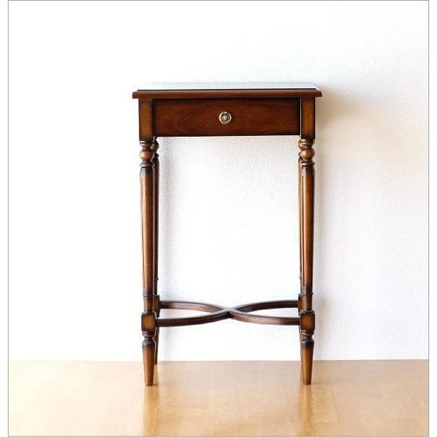 コンソールテーブル マホガニー材 花台 木製 無垢材 玄関 家具