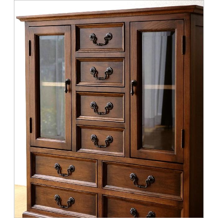 キャビネット ガラス 収納棚 アンティーク 家具 サイドボード オーク