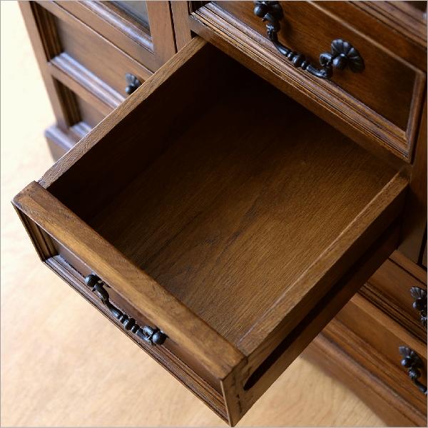 キャビネット ガラス 収納棚 アンティーク 家具 サイドボード オーク