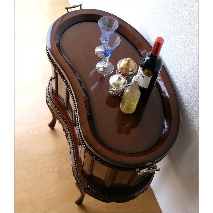 ショーケース マホガニー無垢材 おしゃれ コンソール型ショーケース