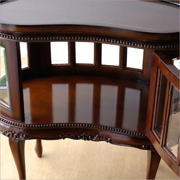 ショーケース マホガニー無垢材 おしゃれ コンソール型ショーケース