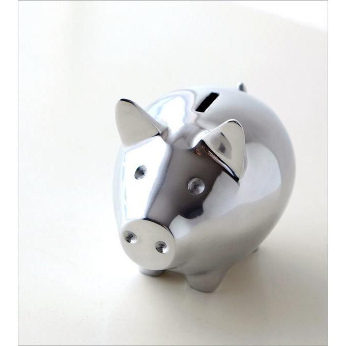 貯金箱 ぶた アルミ製 かわいい おしゃれ シルバー アルミコインバンク ブタ Ebn0962 ギギリビング 通販 Yahoo ショッピング