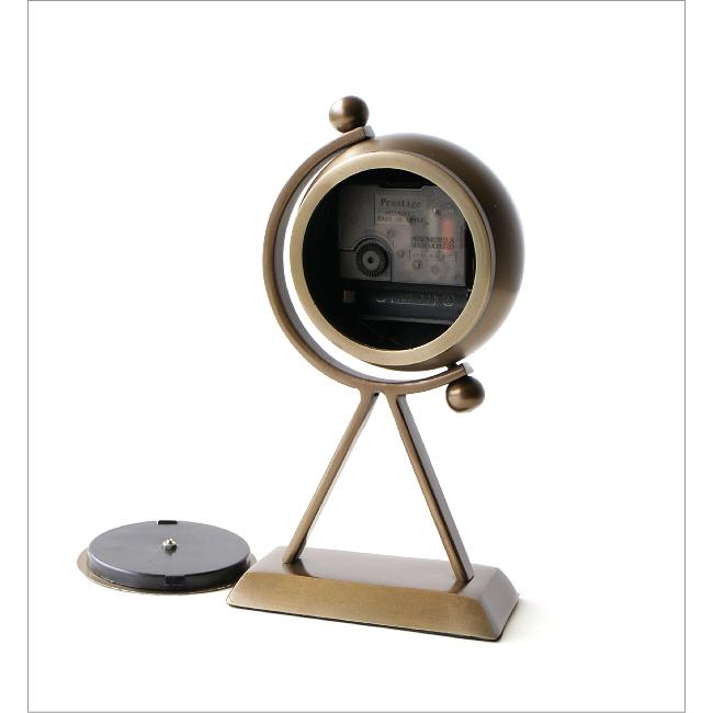 置き時計 置時計 アンティーク おしゃれ アナログ 小さい 真鍮 360度