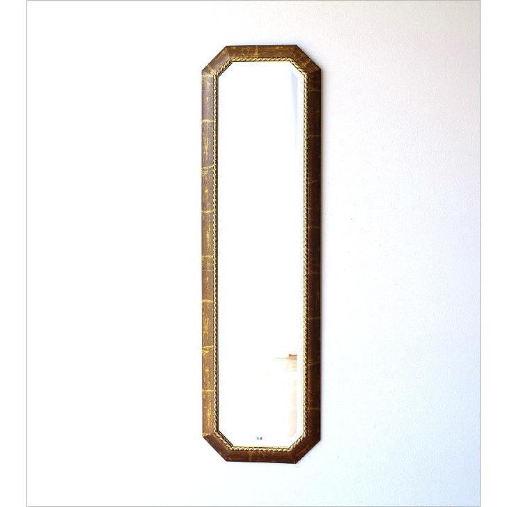 姿見 アンティーク ミラー 全身鏡 壁掛け ウォールミラー 面取り