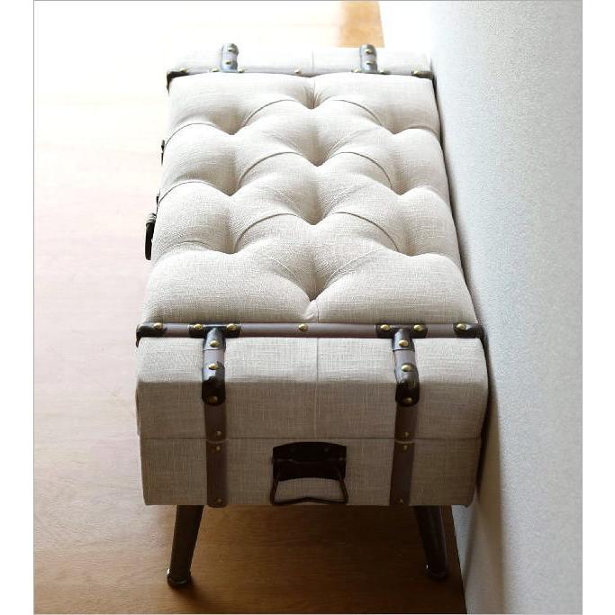 ベンチ 収納付 ソファ スツール おしゃれ アンティーク クッション