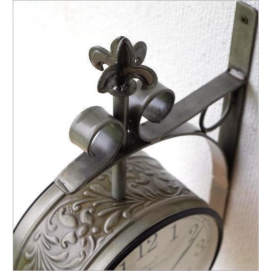 掛け時計 壁掛け時計 おしゃれ 両面時計 アンティーク レトロ