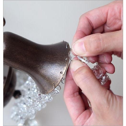 シャンデリア アンティーク 3灯 おしゃれ アイアン ガラス クリスタル