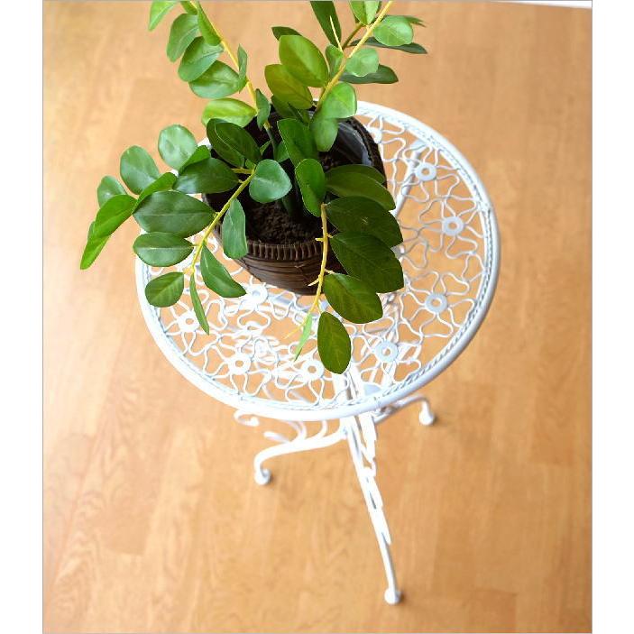 アイアン フラワースタンド おしゃれ 花鉢 ガーデニング 白 花台