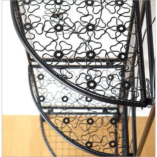 コーナーシェルフ 棚 アイアン おしゃれ 折りたたみ 4段 フラワー