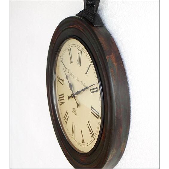 掛け時計 壁掛け時計 アンティーク 木製 おしゃれ レトロ クラシック アナログ ウォールクロック E｜gigiliving｜04