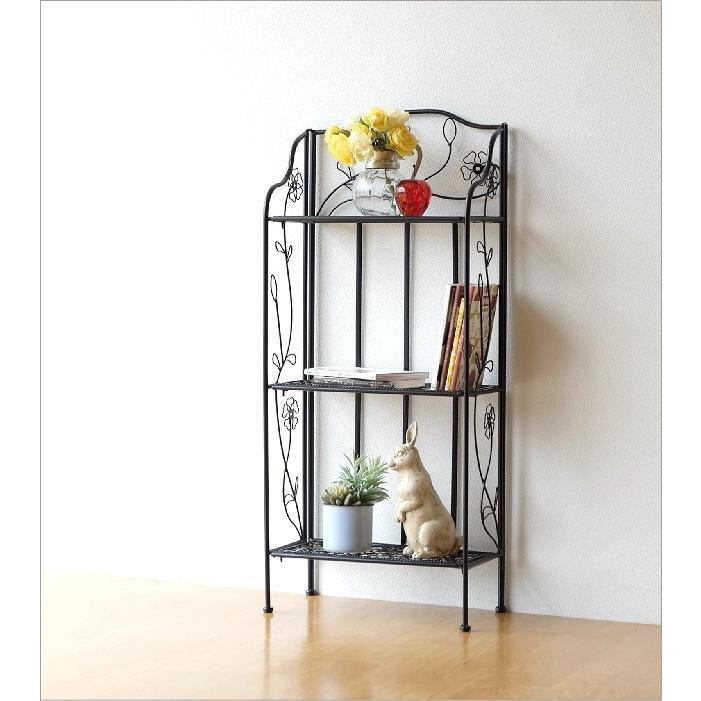 シェルフ 棚 アイアン 3段 折りたたみ フラワーラック ガーデン 花台
