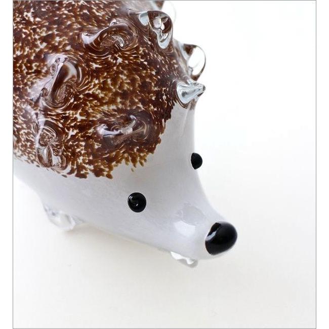 ハリネズミ 置物 オブジェ おしゃれ ガラス かわいい 手のひらサイズ