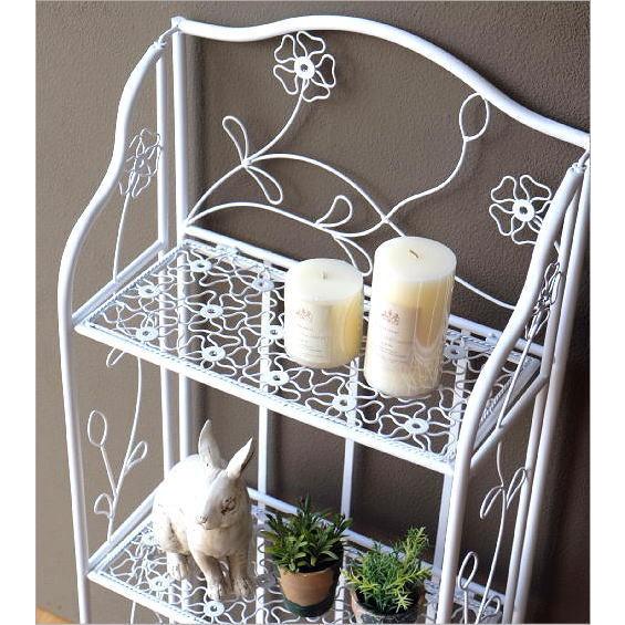 棚 シェルフ アイアン 3段 スリム 薄型 折りたたみ ホワイト 白