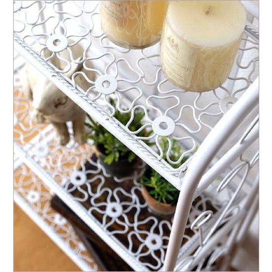 棚 シェルフ アイアン 3段 スリム 薄型 折りたたみ ホワイト 白