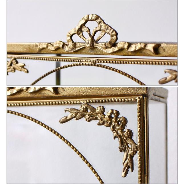 ガラスケース 真鍮 ショーケース アンティーク ゴールド 扉付き