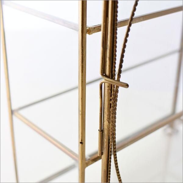 ガラスケース 真鍮 ショーケース アンティーク ゴールド 扉付き